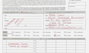 Bill of lading shipping form example